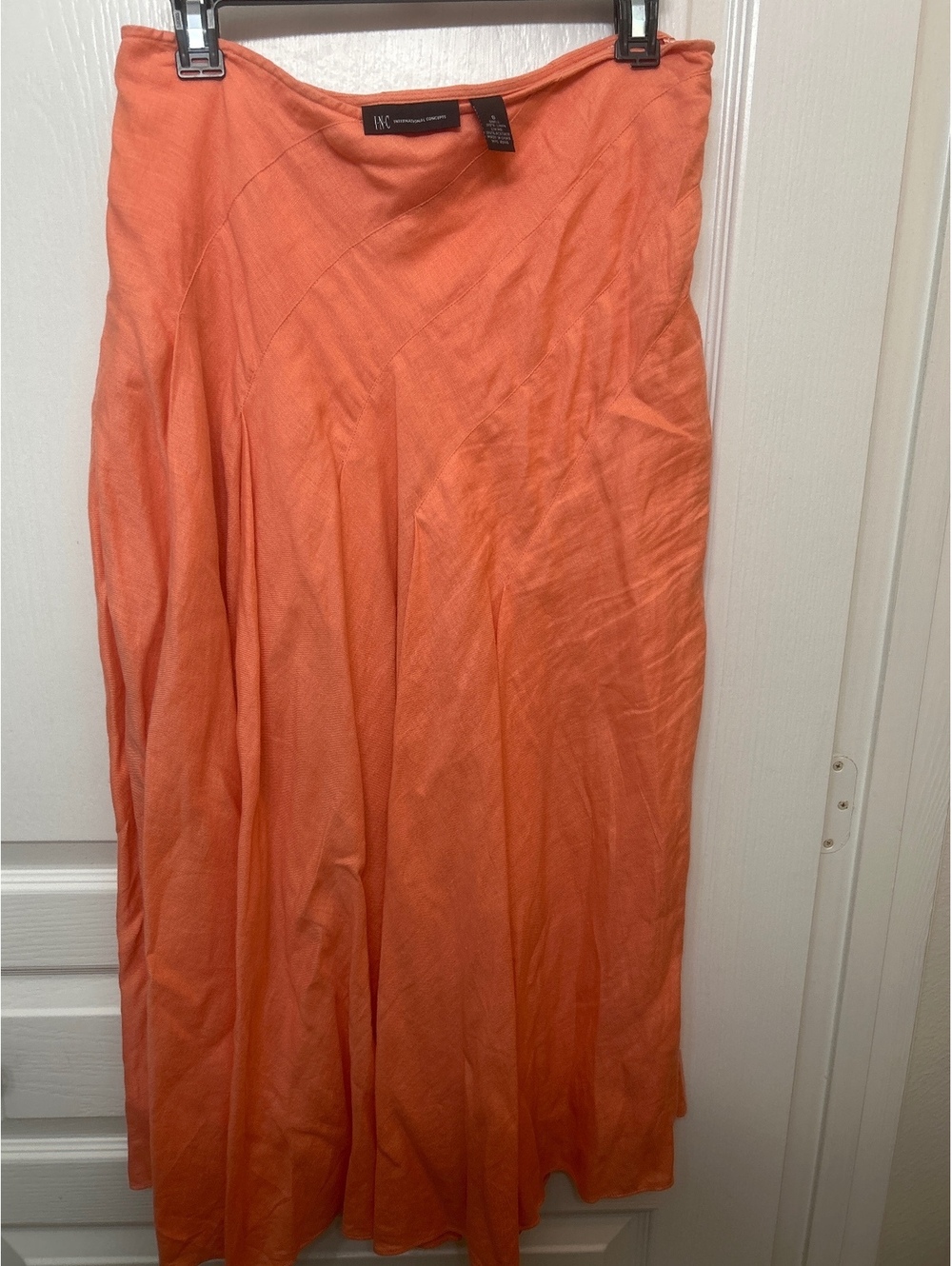 Concepts Orange Linen Blend Skirt Size 6